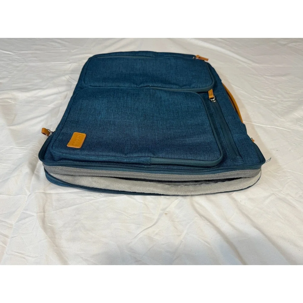 Mosiso Laptop Briefcase Bag Teal Blue Heather 15.6-16 Inch Messenger Case